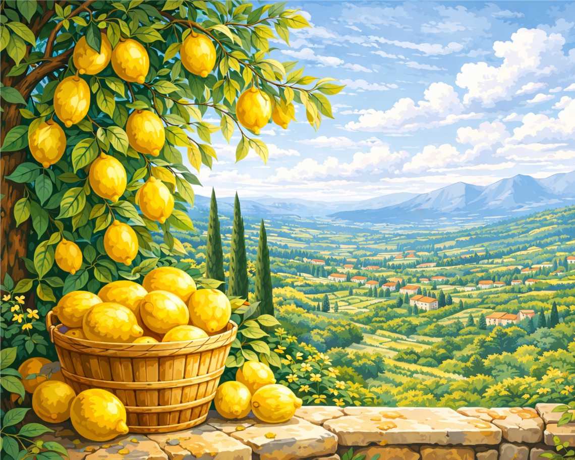 Sayılarla Boyama Seti - Akdeniz Limonları