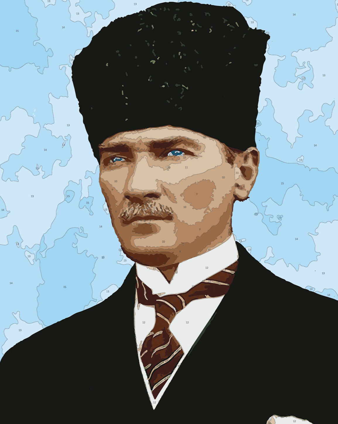 Sayılarla Boyama Seti - Kalpaklı Atatürk