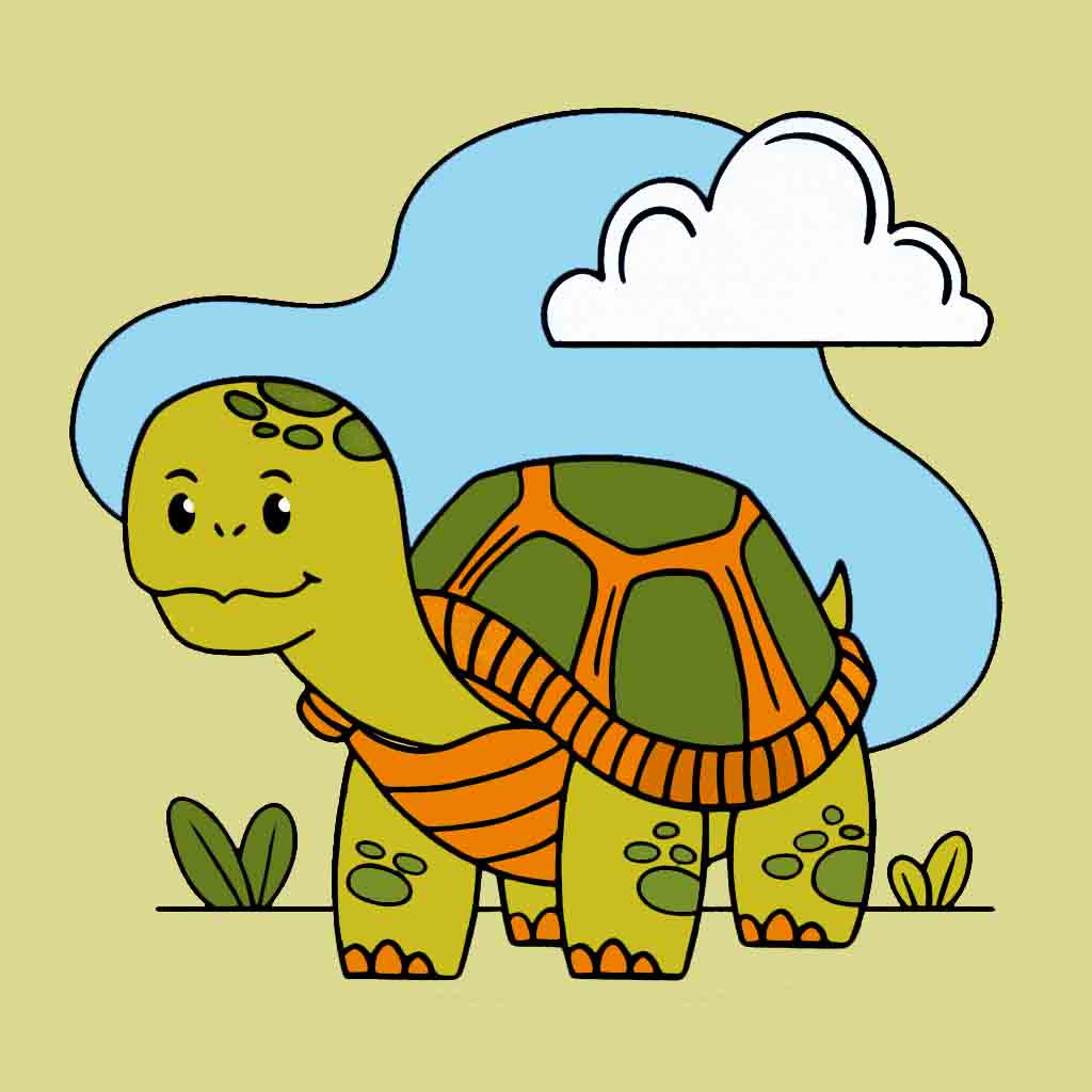 Sayılarla Boyama Seti -  Sevimli Kaplumbağa