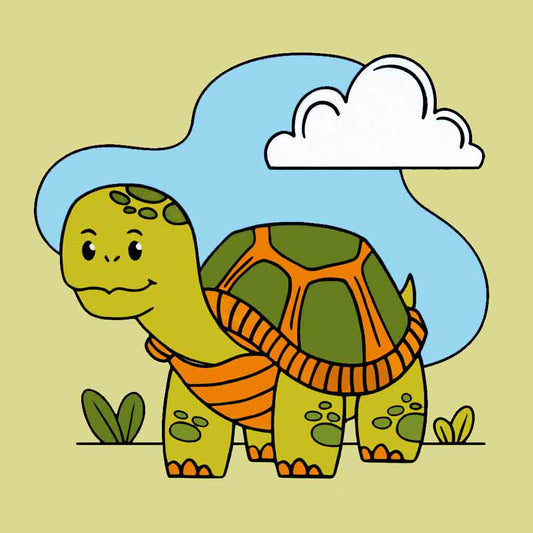 Sayılarla Boyama Seti -  Sevimli Kaplumbağa