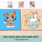 Çocuklar İçin Sayılarla Boyama Seti – Yavru Kedicik & Tek Boynuzlu (2’li Paket)