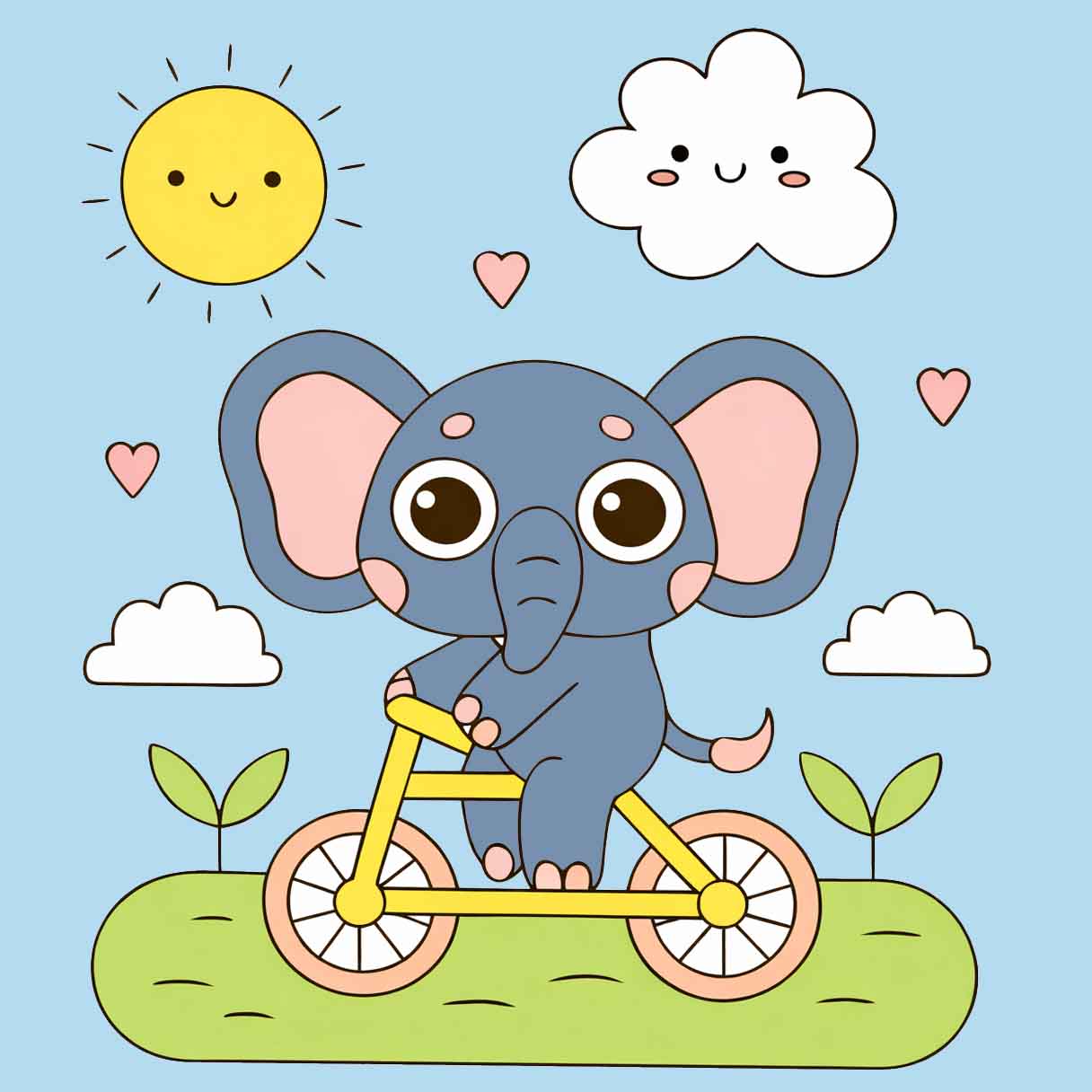 Sayılarla Boyama Seti - Bisikletli Fil