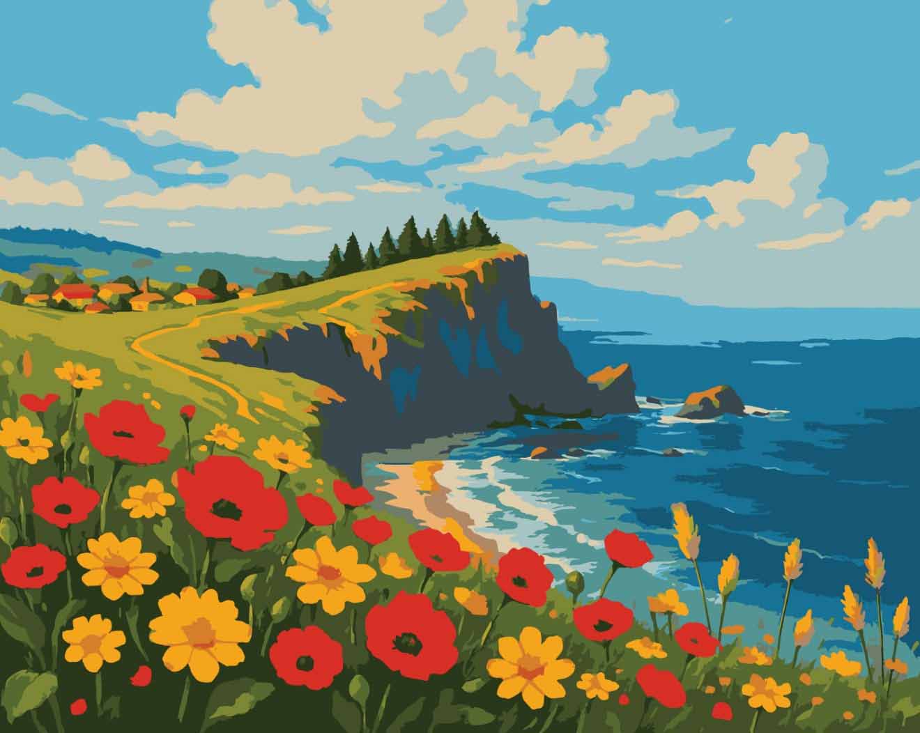 Sayılarla Boyama Seti - Kıyı Çiçeği