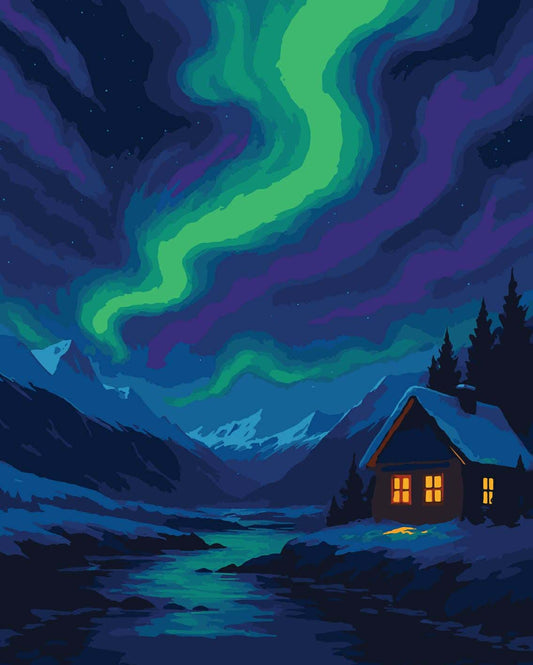 Sayılarla Boyama Seti -  Kuzey Işıkları