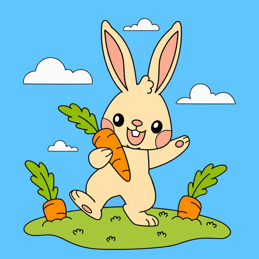 Sayılarla Boyama Seti -  Havuçcu Tavşan