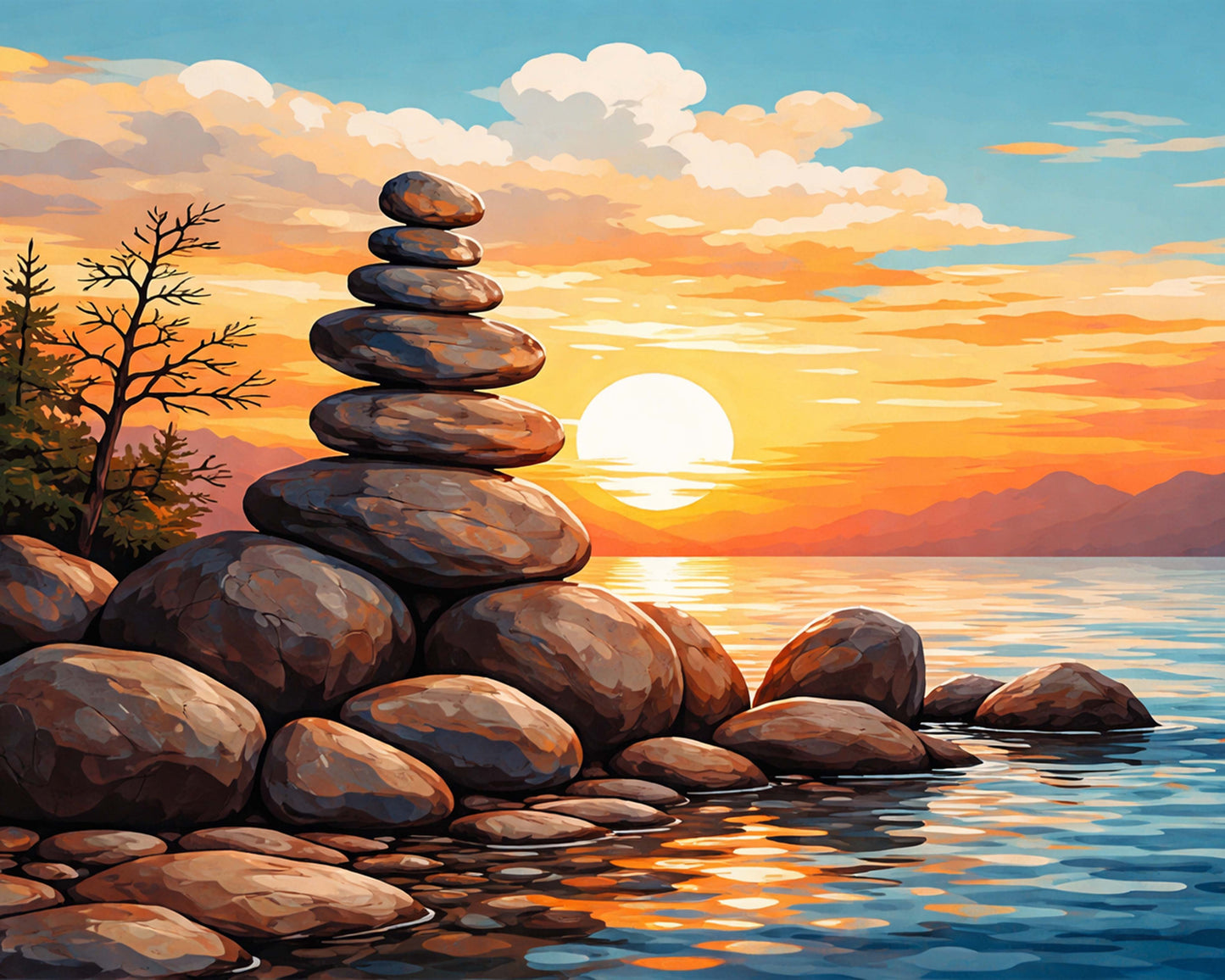 Sayılarla Boyama Seti - Zen Taşları