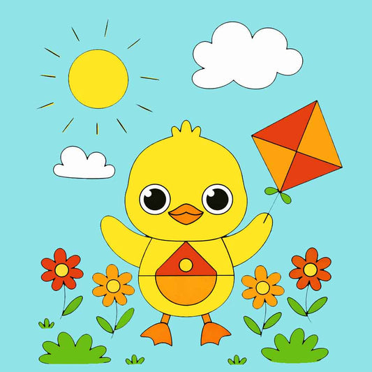 Sayılarla Boyama Seti -  Uçurtmalı Civciv