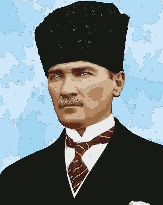 Sayılarla Boyama Seti -  Kalpaklı Atatürk