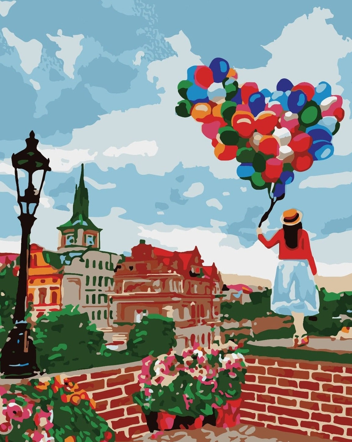 Sayılarla Boyama Seti -  Kadın ve balonlar